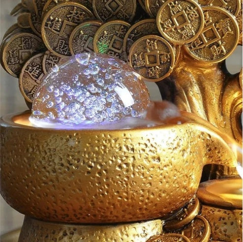 Feng Shui Wheel Crystal Ball Water Fountain Mini