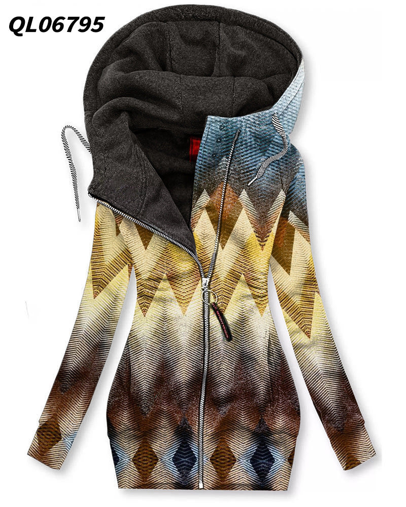 Women's Long-Sleeved Zip Hoodie