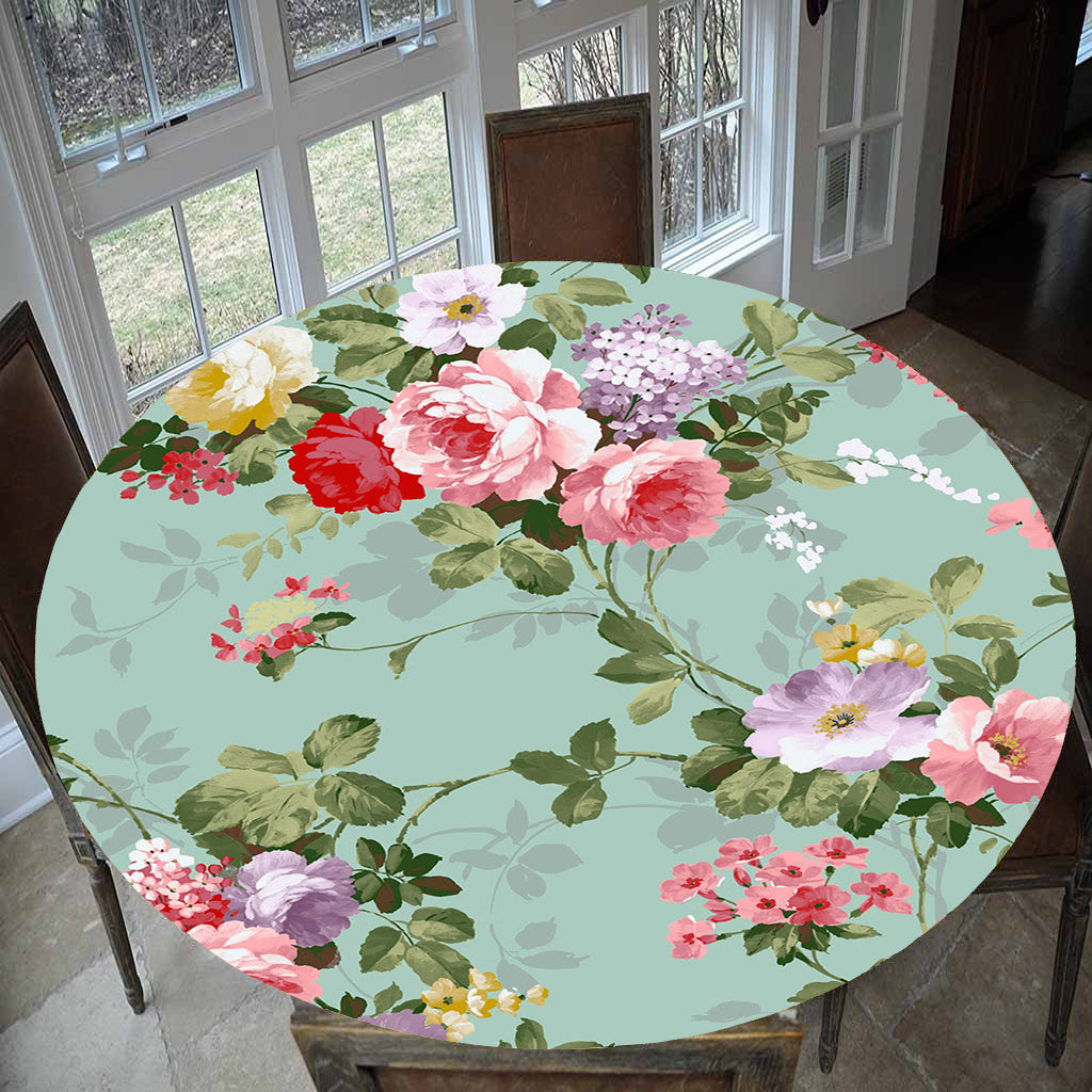 Round Elasticated Side Living Room Coffee Table Waterproof Tablecloth