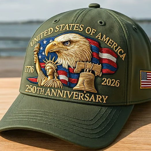 Embroidered American Eagle Head Baseball Cap - America 250th Anniversary Commemorative Design - Cotton Blend Adjustable Snapback Hat For Men And Women