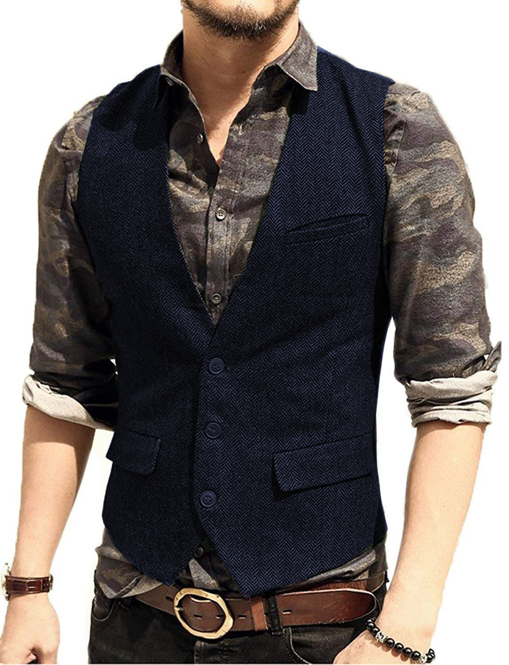 New Men's Groom Slim Casual Suit Vest