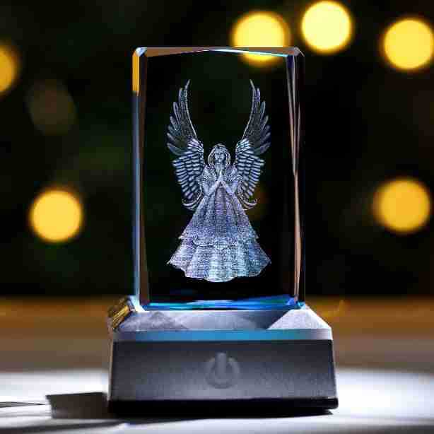 Crystal Decoration 3D Inner Carved Crystal With Lamp Holder