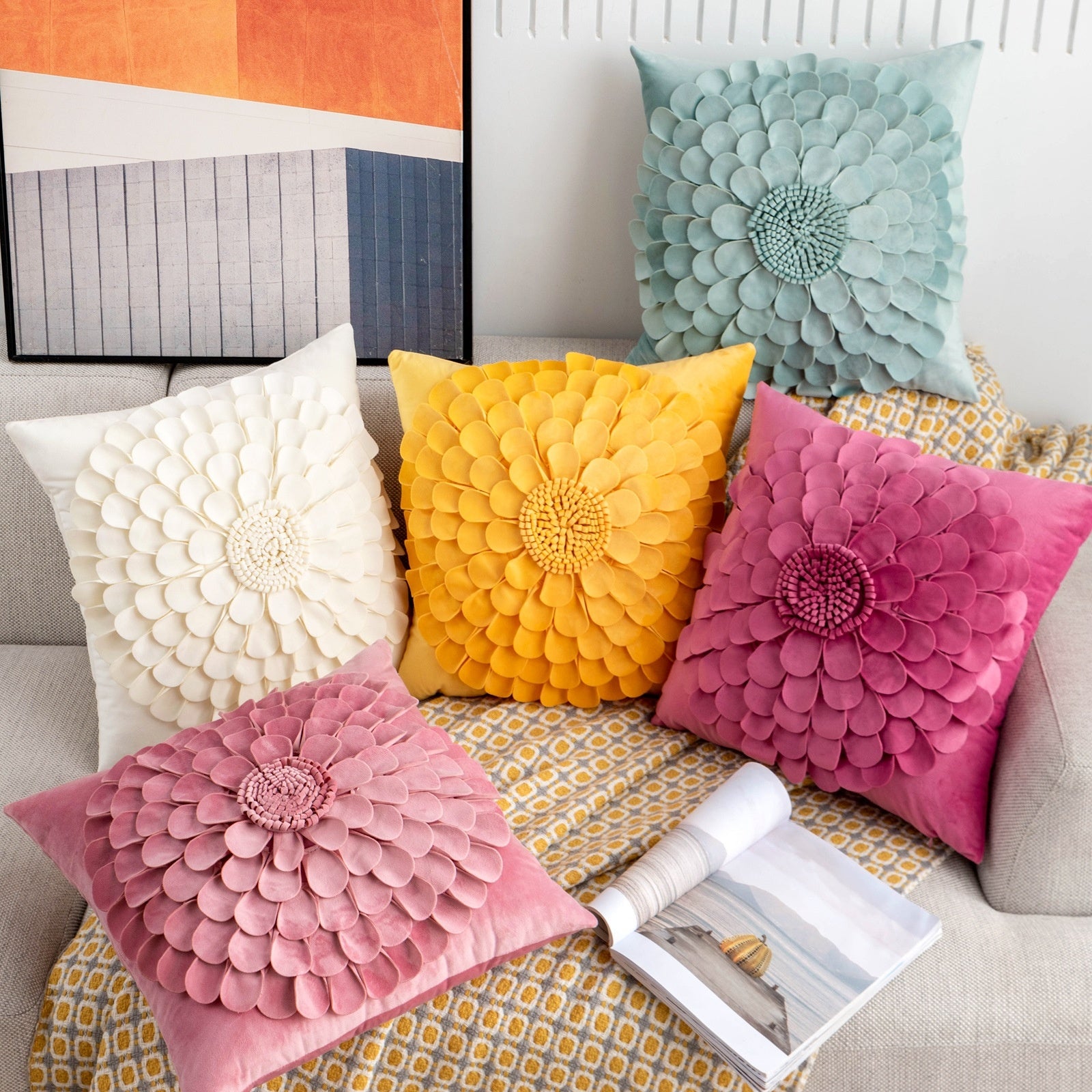 Nordic Beauty Light Luxury Ins Style Flower Pillowcase