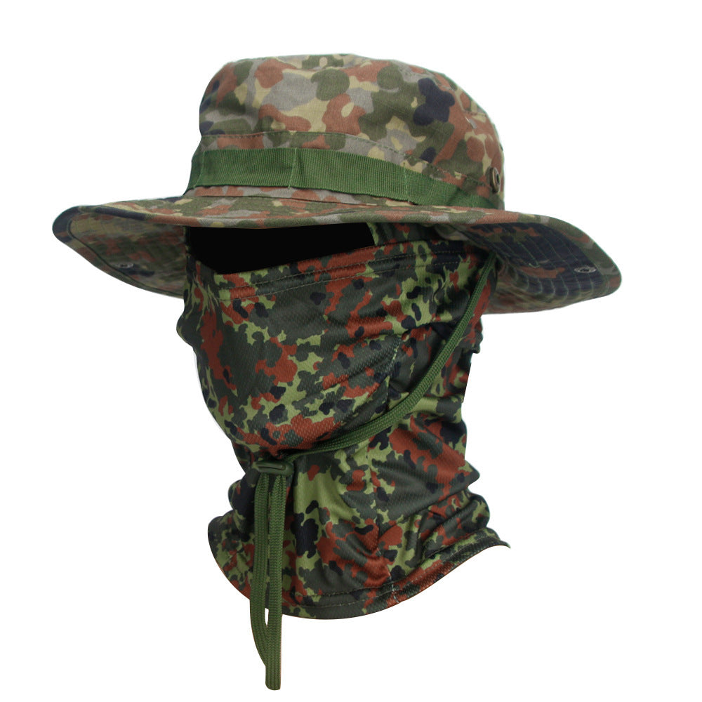 Camouflage Boonie Hat Army Summer Breathable Sun-proof Army Fans Rounded Hat