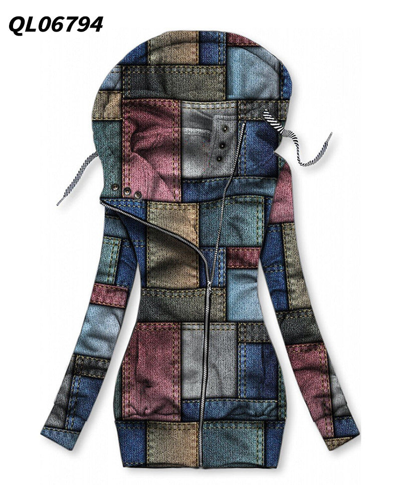 Women's Long-Sleeved Zip Hoodie