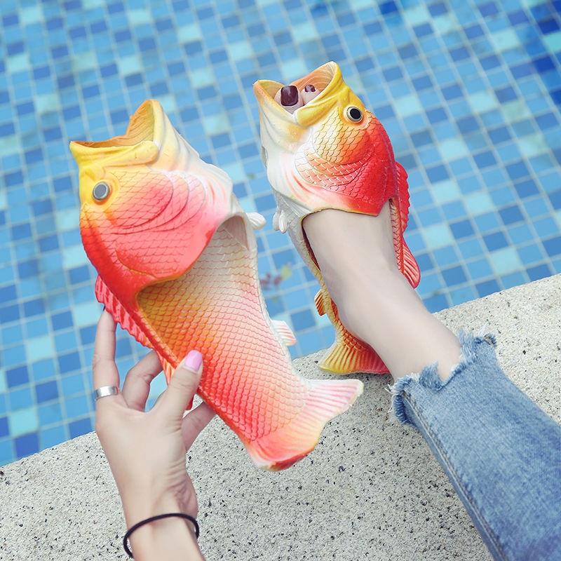 Special Shaped Creative Strange Gift Slippers Salted Fish Slippers Funny Fish Mouth Student Outer Wear Personality Strange Fish