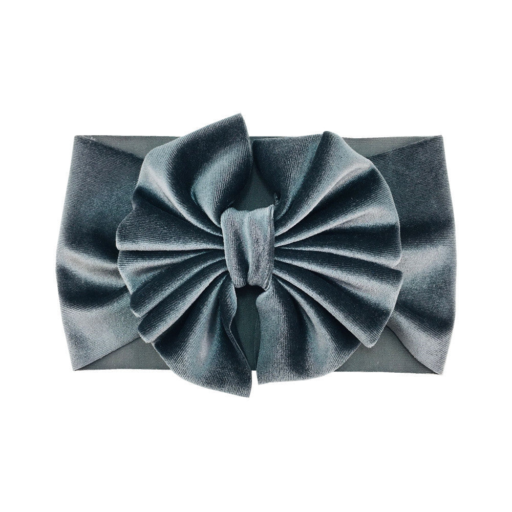 Headband Oversized Gold Velvet Bow