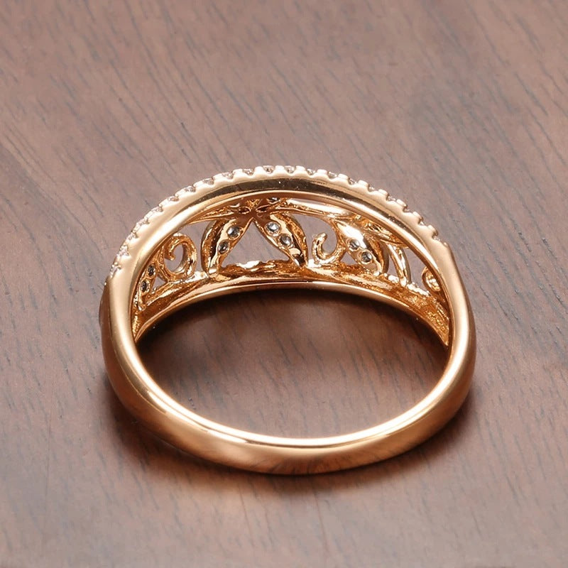 Fashion Copper Plated Real Gold Crystal Bracelet Ring