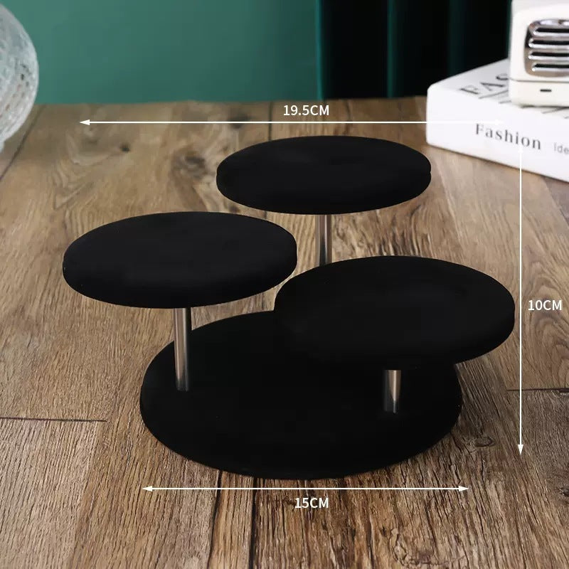 Three Disc Velvet Jewelry Cabinet