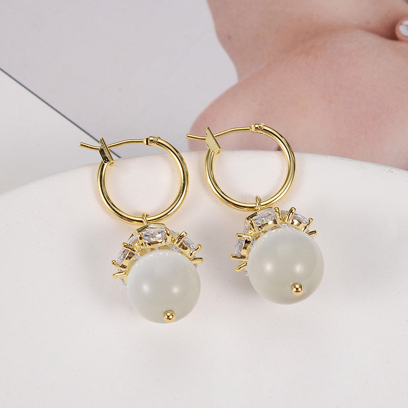 Women's Beaded Detail Hoop Earrings