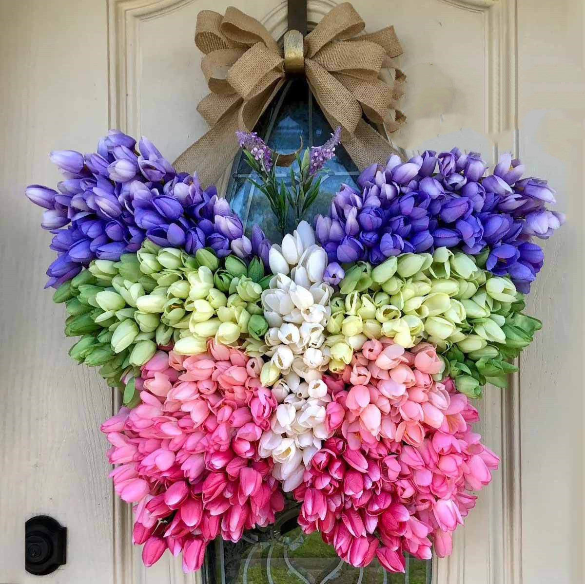 Tulip Butterfly Wreath Mother's Day Decoration