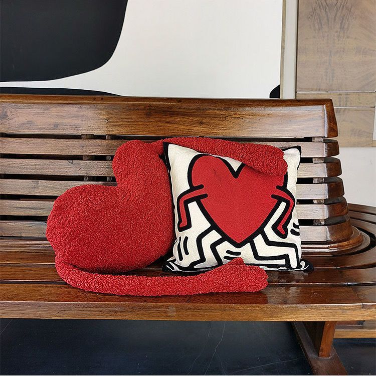 Love Heart Couch Pillow Back Cushion Plush Toy