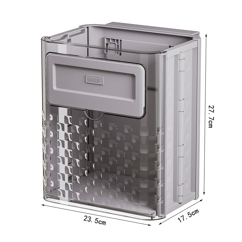 Household Kitchen Folding Trash Can Wall Hanging Punch-Free Trash Can