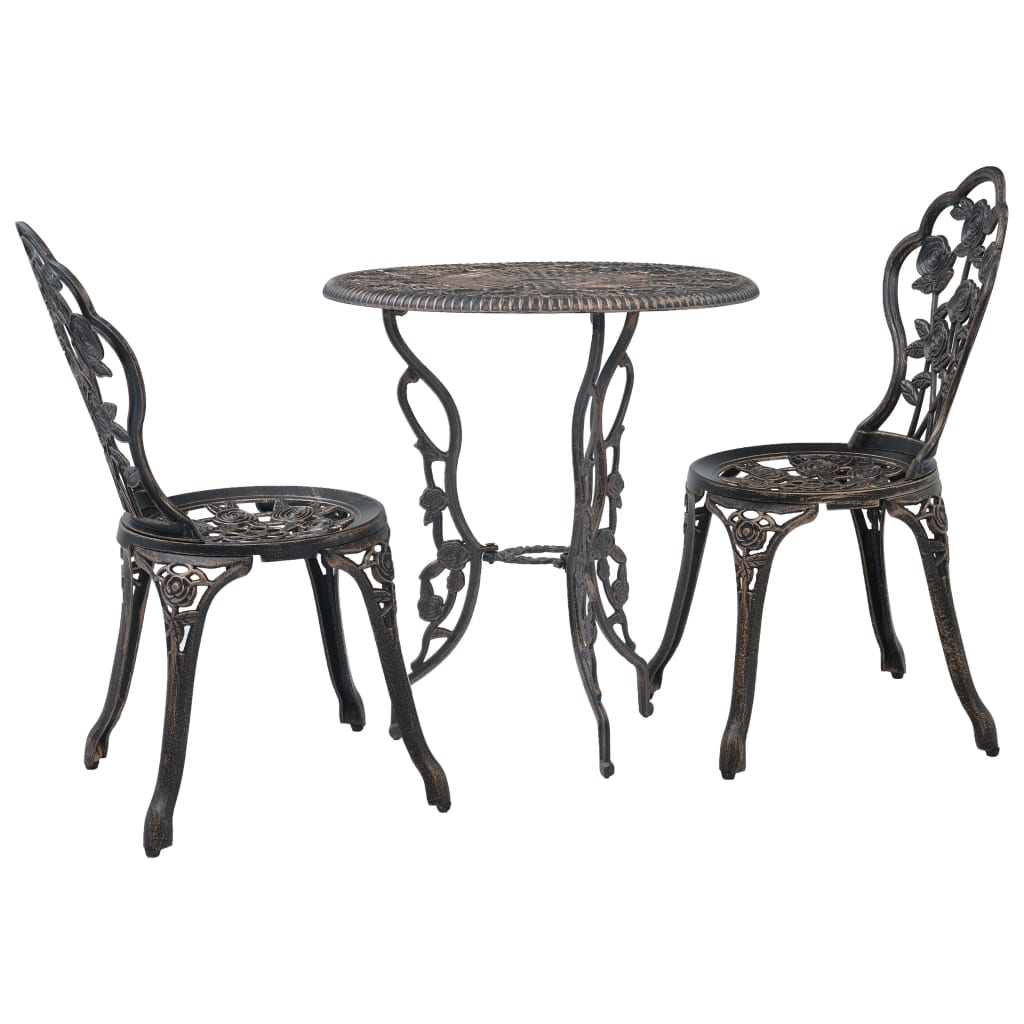 3-Piece Bistro Set, Cast Aluminum