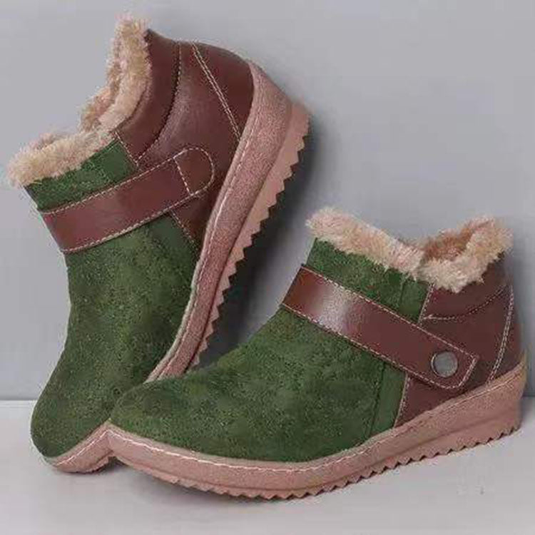 Plus Size Cotton Shoes Round Toe Fleece Snow Boots