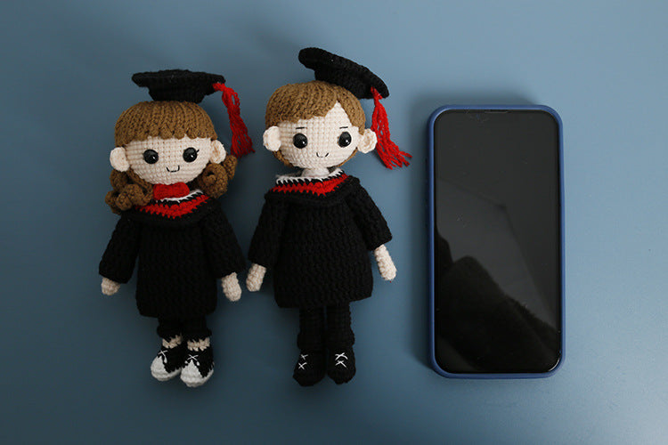 Graduation Doll Hand-Woven Wool Crocheted