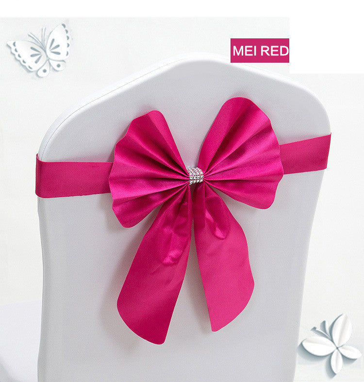 Hotel Wedding Free Elastic Chair Cover Bow Back Flower