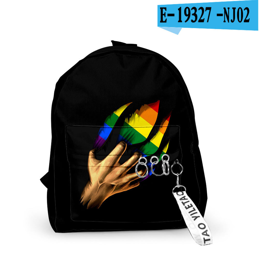 Men's And Women's Fashion Trend Student Daily 3D Digital Printing Backpack