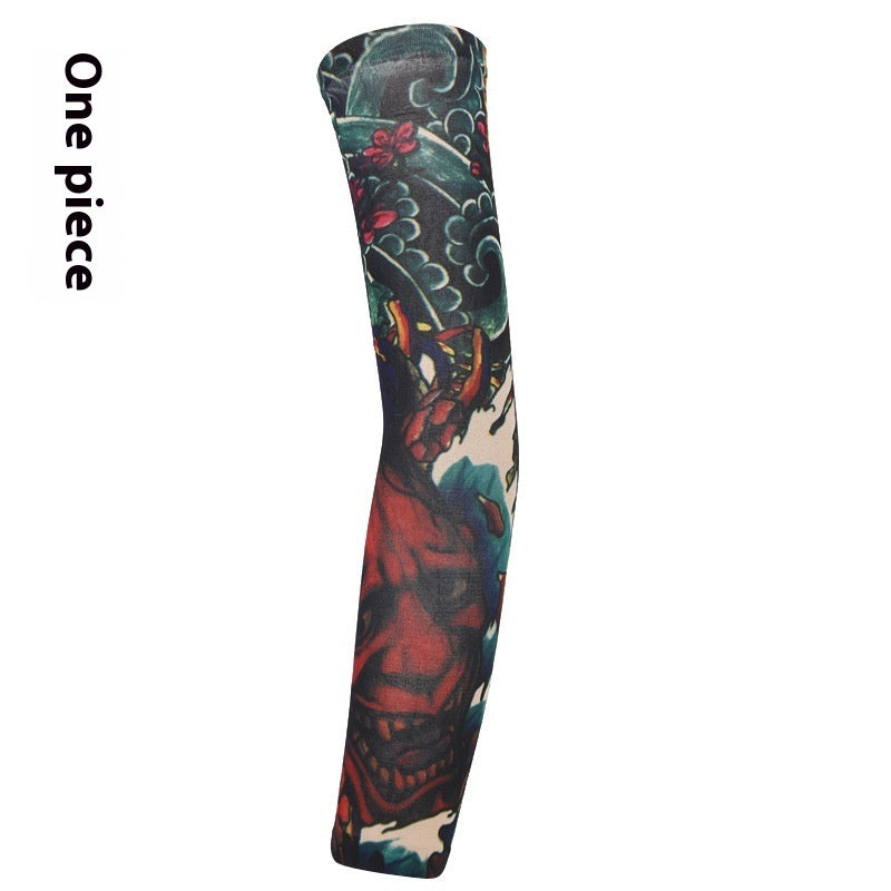 Flower Arm Tattoo Oversleeve Seamless Outdoor Riding Tattoo Sun Protection Oversleeve Cycling Tattoo Oversleeve