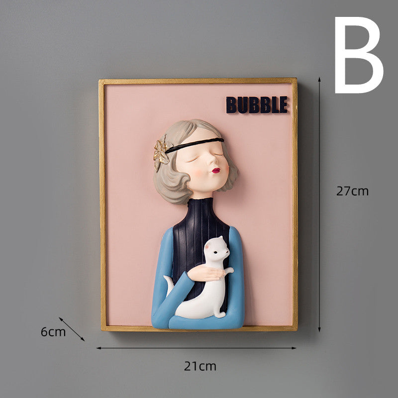 Bubble Girl Living Room Children's Room Decoration Painting Background Wall Mural