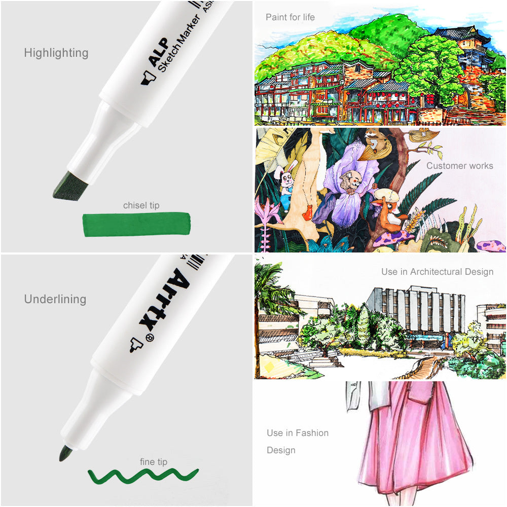 Arrtx 80 Colors Alcohol Art Marker Pen Set Permanent Markers