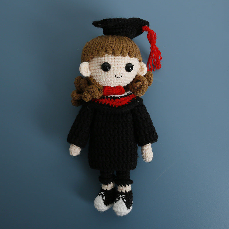 Graduation Doll Hand-Woven Wool Crocheted