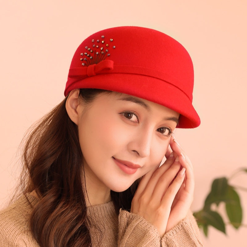 Wool Peaked Cap Casual Woolen Felt Hat