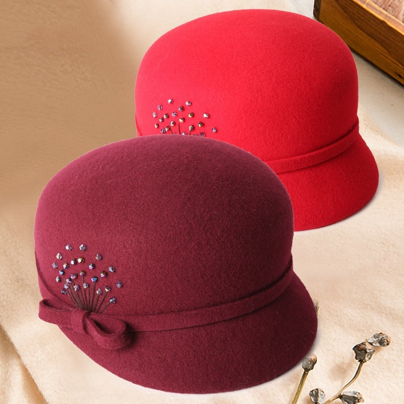 Wool Peaked Cap Casual Woolen Felt Hat