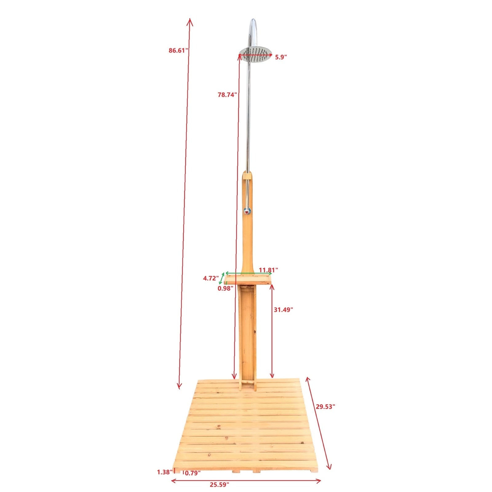 Outdoor Garden Pool Shower With Chassis Board For Swimming Pool, Patio, Terrace