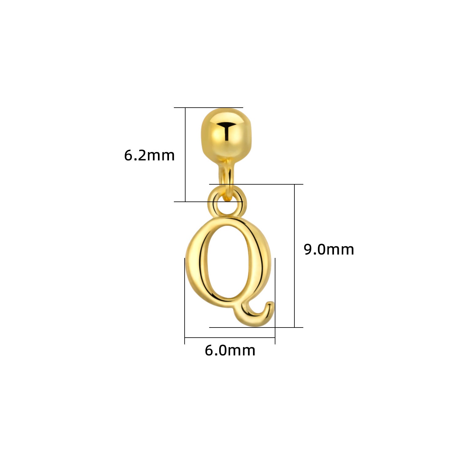 Smooth-Surface Jewelry Minimalist 26-Letter Alphabet Pendant