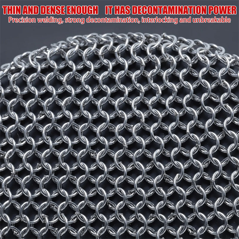 316 Chain Mill -Cast Iron Stainless Steel Scrubber W/Handle
