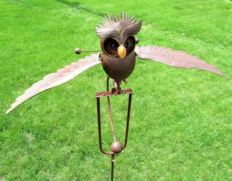 Metal Owl Outdoor Garden Art Decorations