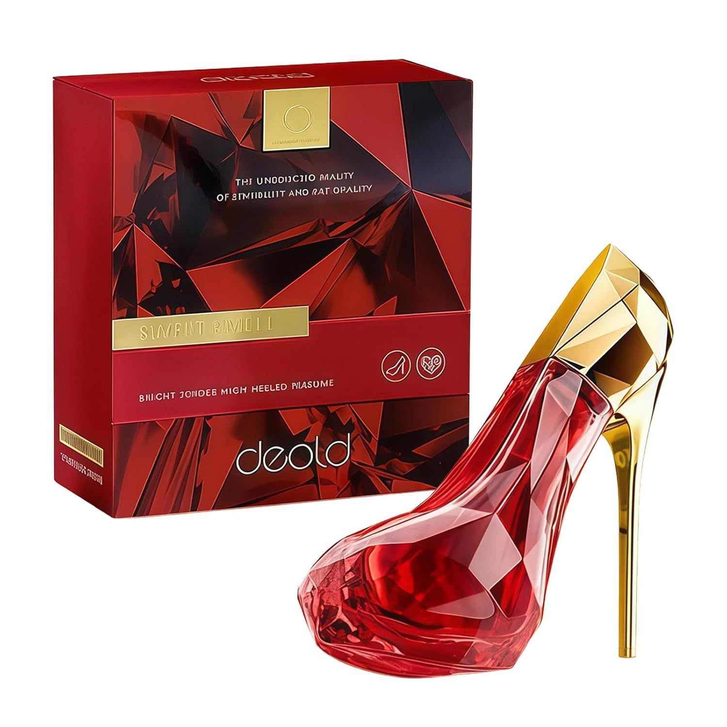 A Unique And Luxurious Red High-Heeled Shoe Design A Long-lasting Fragrance A Must-Have Perfume For Beauty Enthusiasts And A Special Gift For Women.