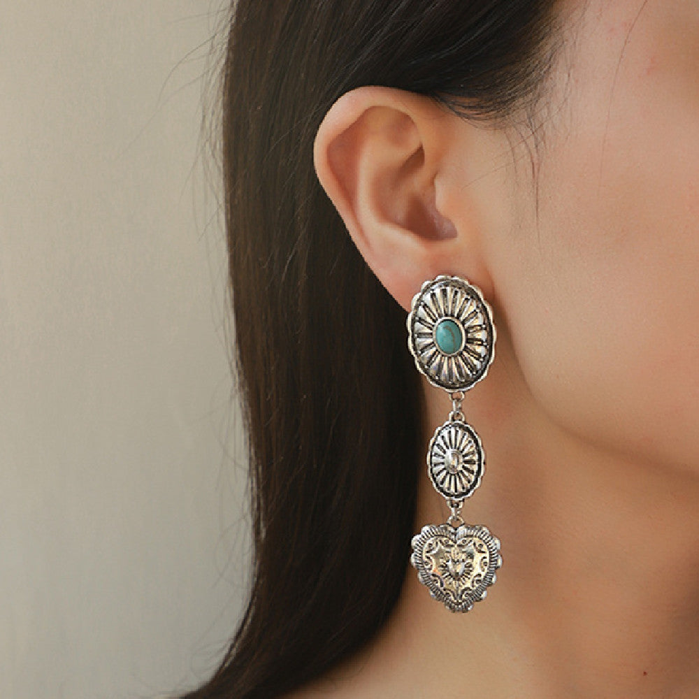 Semi-Precious Stone Beaded Twin Earrings For Women