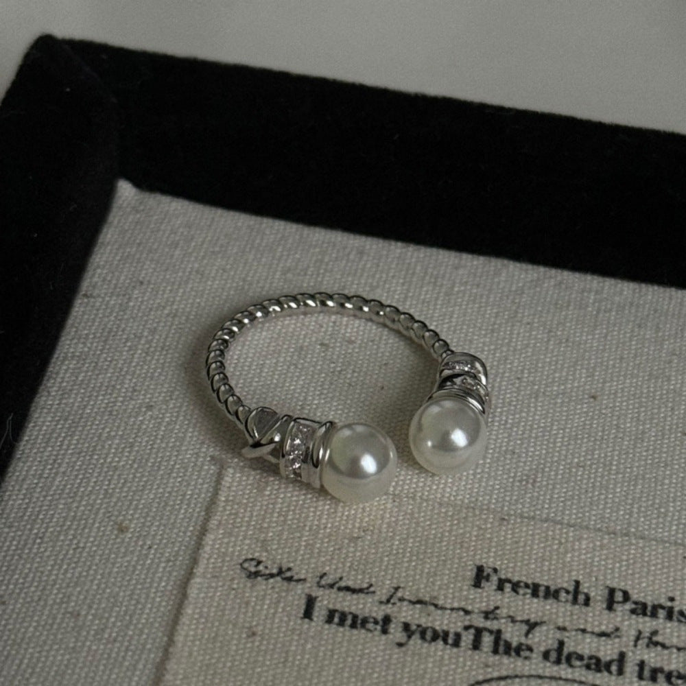 Antique Zircon Brushed Ring Female Retro Minority