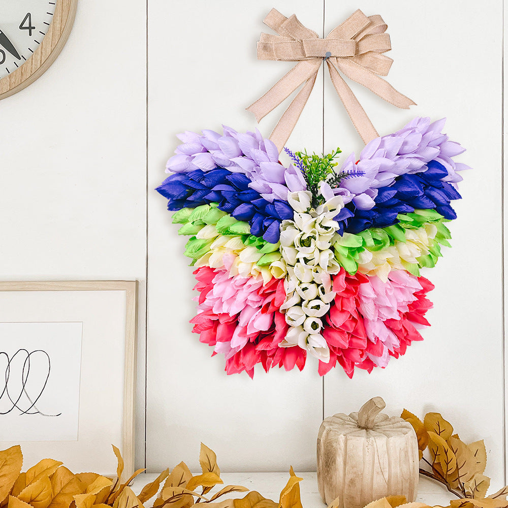 Tulip Butterfly Wreath Mother's Day Decoration