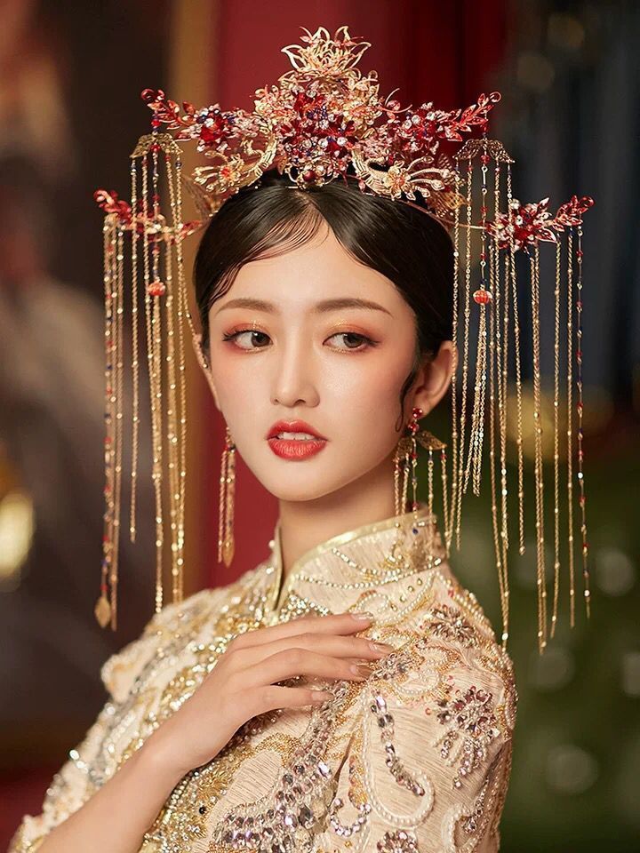 Ancient Costume Xiuhe Phoenix Crown Headdress