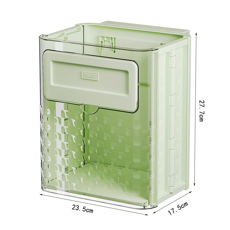 Household Kitchen Folding Trash Can Wall Hanging Punch-Free Trash Can