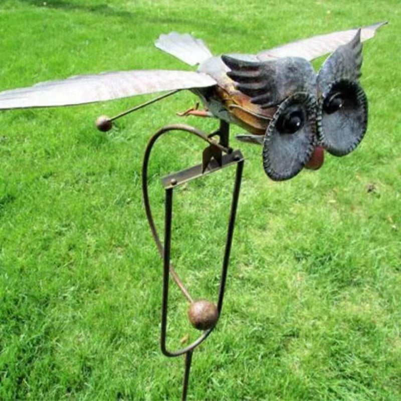 Metal Owl Outdoor Garden Art Decorations