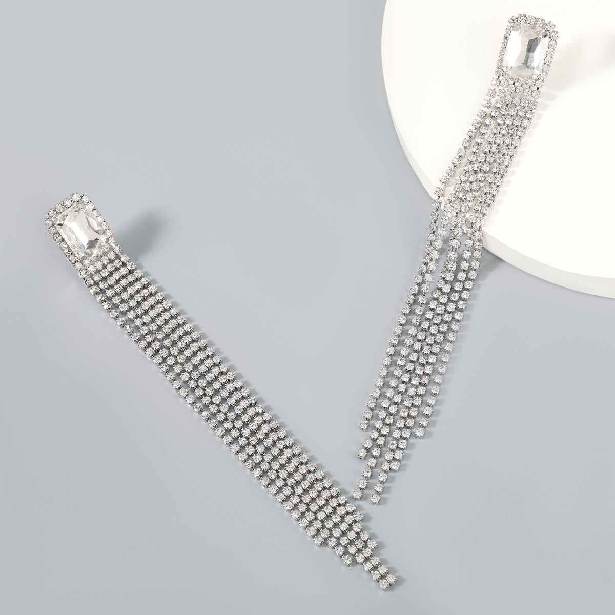 Super Flash Jaw Chain Series Alloy Diamond-Tipped Rhinestone Earring