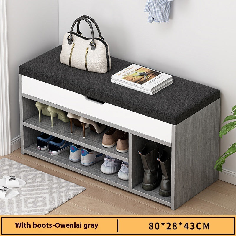 Plate Entrance Footstool Can Sit Bench Shoe Cabinet