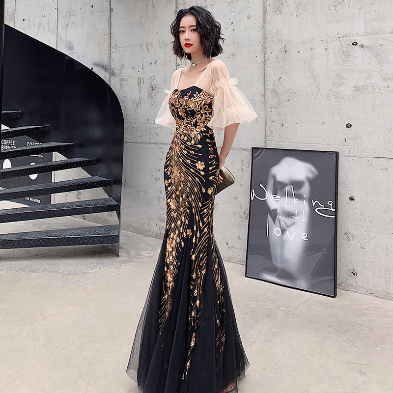 Temperament Long Celebrity Mermaid Evening Dress