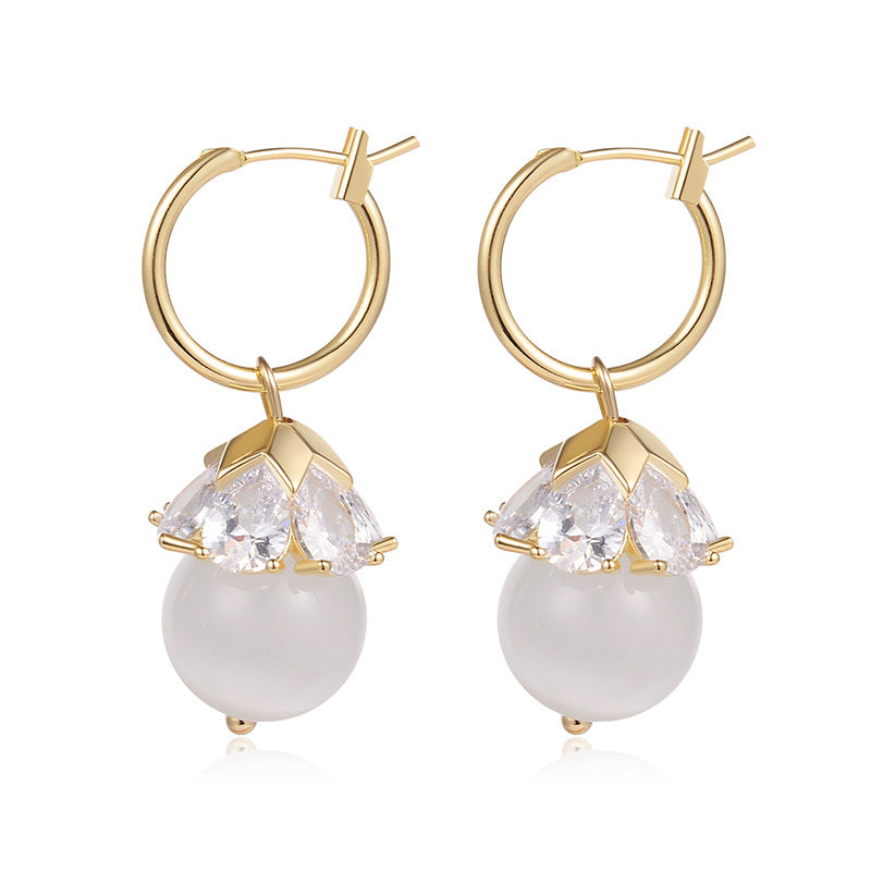Women's Beaded Detail Hoop Earrings