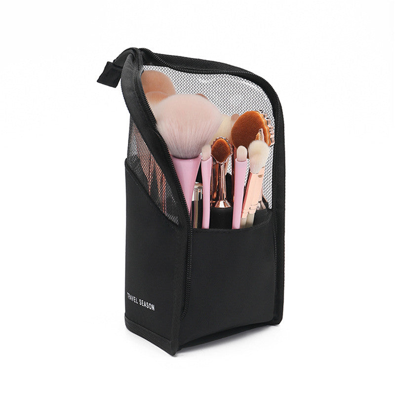 Makeup Brush Case Makeup Brush Holder Travel Waterproof Cosmetic Bag Stand-Up Foldable Makeup Cup With Zipper