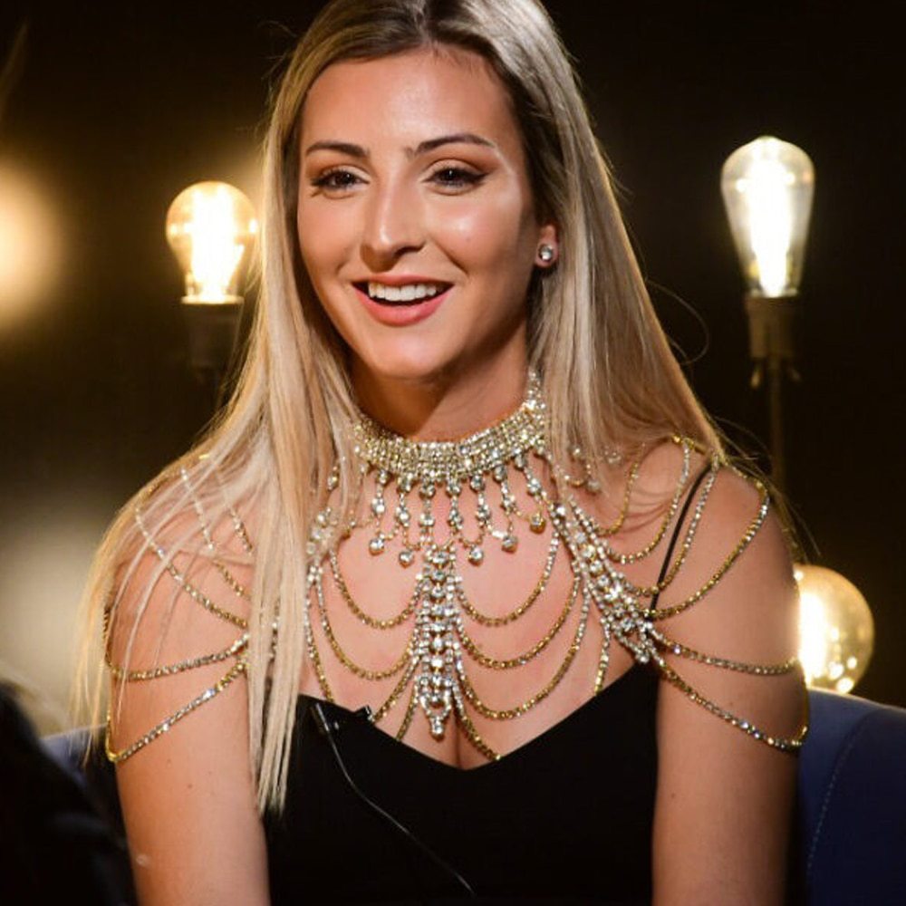 Exaggerated Personalized Tour Formal Dress Accessories Rhinestone Multi-Layer Shoulder Chain