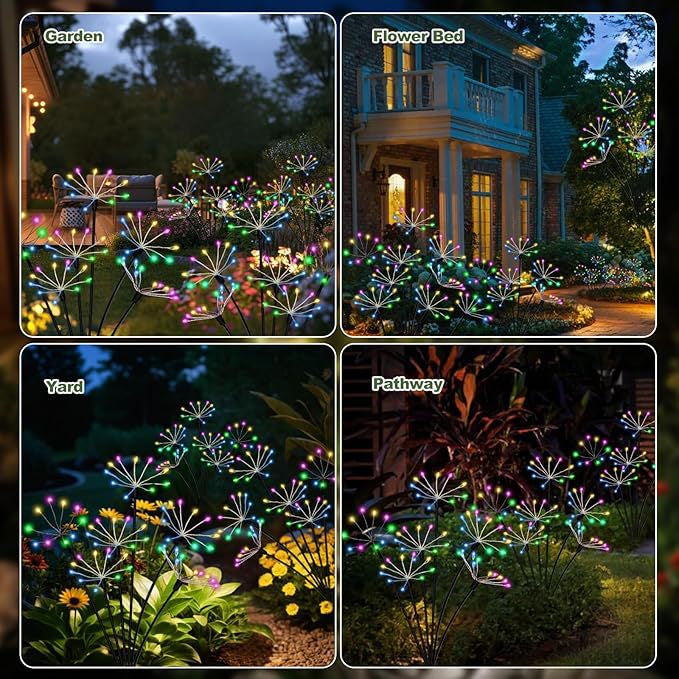 Solar Ground Copper Wire Fireworks Lighting Chain Garden Decoration Lawn Lamp