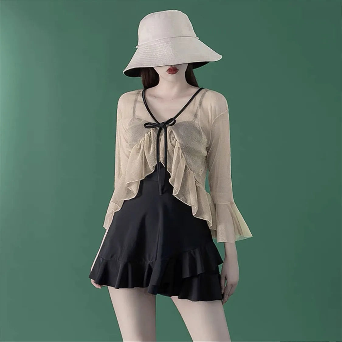 New Travel One-Piece Skirt Swimsuit Women's Pure Desire Style