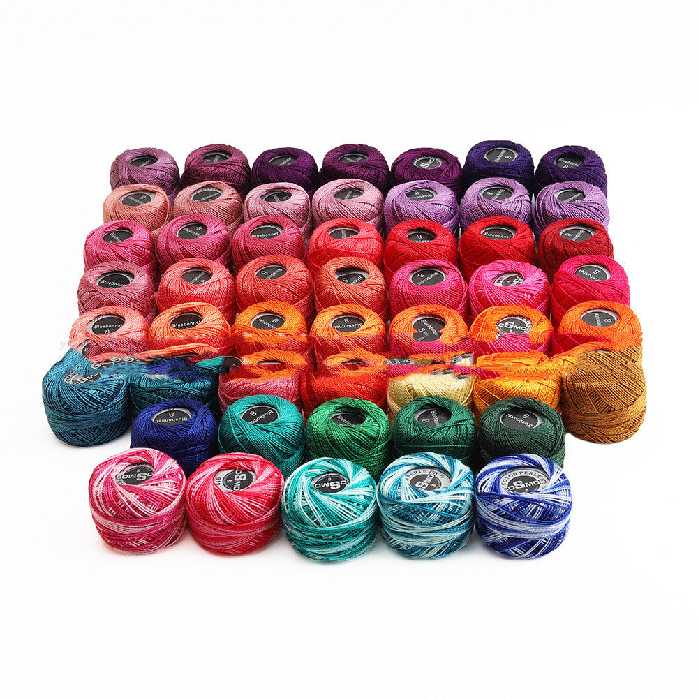 52 Colors No. 8 Crochet Fine Lace Cotton Hand-Knitted Thread Crochet Thread