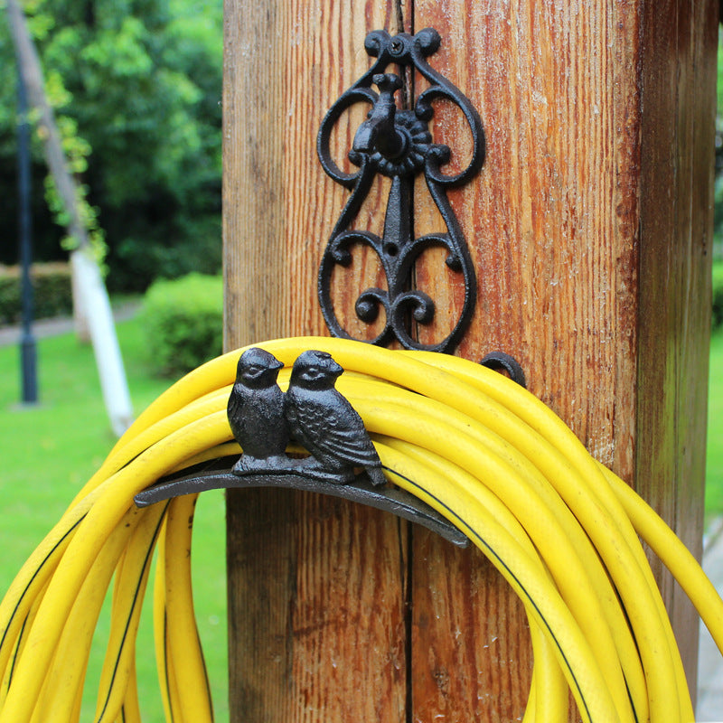 European Style Retro Cast Iron Wrought Iron Bird Garden Water Pipe Rack Garden