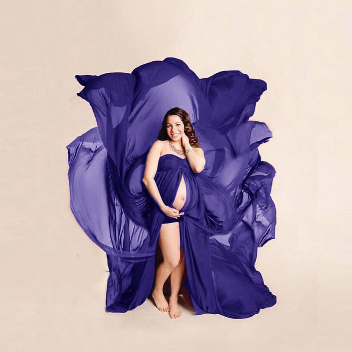 Maternity Dress Lace With Spinning Floating Tail Floating Sleeve Long Dress